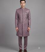 Mauve sequin nawabi suit for men