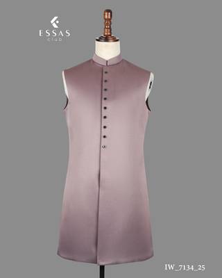 Mauve sequin nawabi suit for men 5
