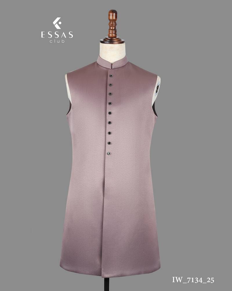 Mauve sequin nawabi suit for men