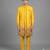 Mustard yellow printed open indowestern suit for men