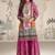 Crepe silk magenta pink mirror work readymade sharara suit