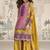 Crepe silk mustard mirror work readymade sharara suit