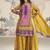 Crepe silk mustard mirror work readymade sharara suit
