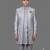 Powder blue floral embroidered open indowestern suit for men