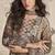 Crepe silk beige & brown mirror work readymade sharara suit