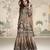 Crepe silk beige & brown mirror work readymade sharara suit