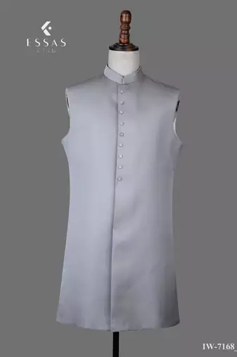 Powder blue nehru jacket for men