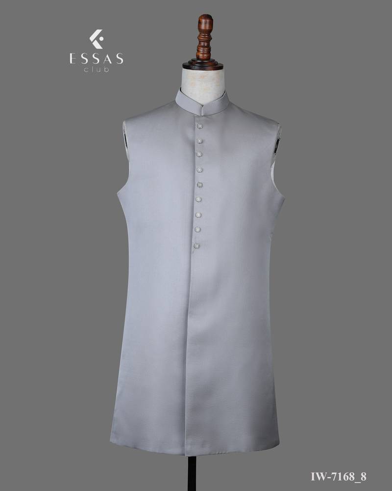 Powder blue nehru jacket for men