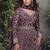 Wine viscose jacquard silk readymade gown with embroidered net dupatta
