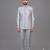 Powder blue floral embroidered bandhgala suit for men