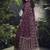 Wine viscose jacquard silk readymade gown with embroidered net dupatta