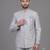 Powder blue floral embroidered bandhgala suit for men