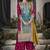 Turquoise color chinon embroidered readymade salwar kameez