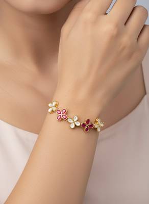 ruby floral kundan bracelet 6
