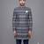 Navy blue jacquard nawabi suit for men