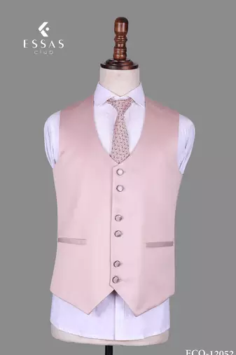 Blush pink jacquard nehru jacket for men