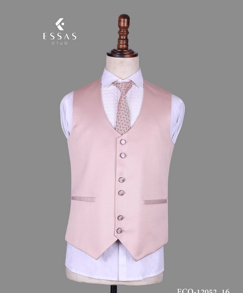 Blush pink jacquard nehru jacket for men