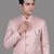 Blush pink jacquard bandhgala suit for men