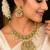 South Indian Lakshmi Temple Jewelry Set, Antique Gold Necklace Earrings, Pearl Goddess Bridal