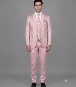 Blush pink jacquard designer tuxedo for men