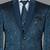 Teal blue geometric jacquard nehru jacket for men