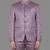 Lavender geometric jacquard bandhgala suit for men