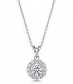 925 sterling silver celestia halo sparkle necklace for women