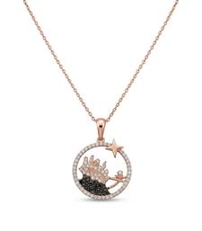 925 sterling silver rose gold fairy garden necklace for women