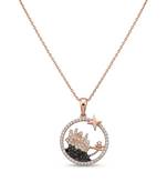 925 sterling silver rose gold fairy garden necklace for women