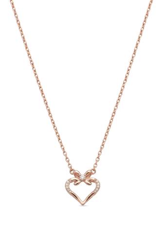 925 sterling silver bow heart necklace for women