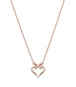 925 sterling silver bow heart necklace for women