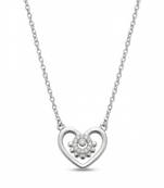 925 sterling silver silver bloom heart necklace for women