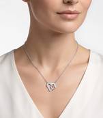 925 silver eternal pure double heart necklace for women