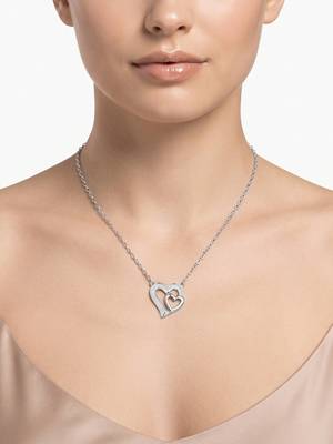 925 silver eternal pure double heart necklace for women 4