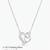 925 silver eternal pure double heart necklace for women