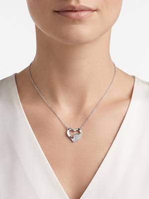 925 sterling pure silver radiant pavé heart necklace for women 2