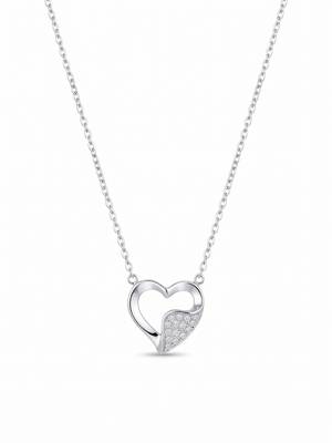 925 sterling pure silver radiant pavé heart necklace for women 3