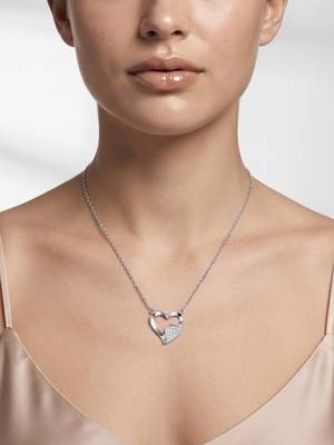 925 sterling pure silver radiant pavé heart necklace for women 4