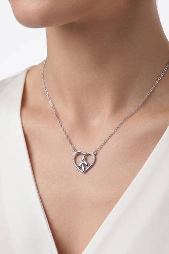 925 silver enchanted leaf heart necklace for women