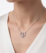 925 silver enchanted leaf heart necklace for women
