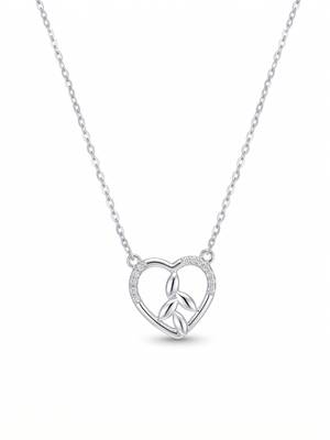 925 silver enchanted leaf heart necklace for women 3