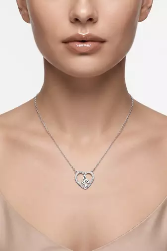 925 silver enchanted leaf heart necklace for women