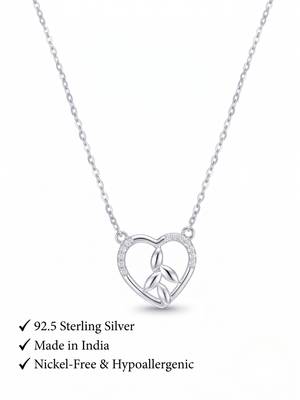 925 silver enchanted leaf heart necklace for women 5