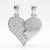 925 sterling silver split heart "you" couple pendant without chain