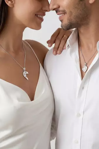 925 sterling silver sparkling multi-heart couple pendant without chain