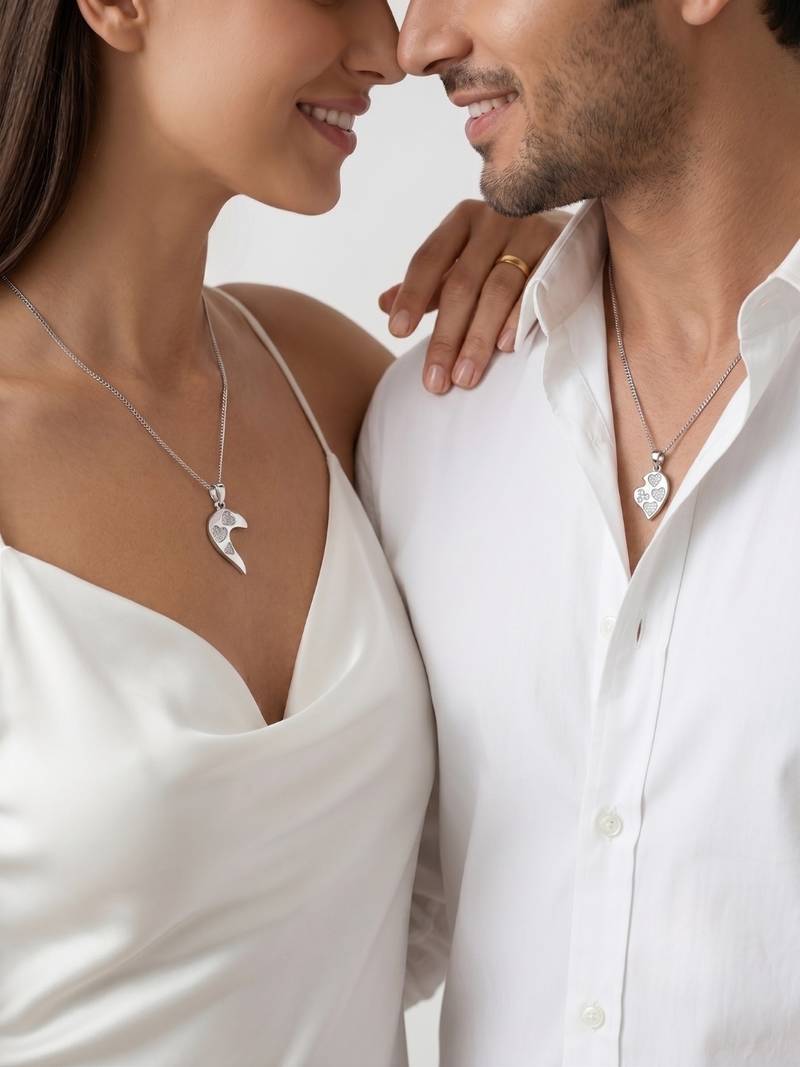 925 sterling silver sparkling multi-heart couple pendant without chain