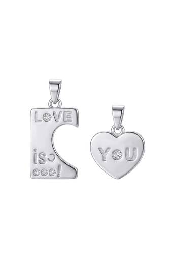 925 sterling silver love is you couple pendant without chain