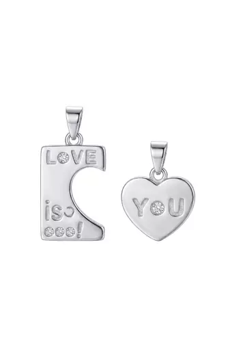 925 sterling silver love is you couple pendant without chain