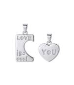 925 sterling silver love is you couple pendant without chain