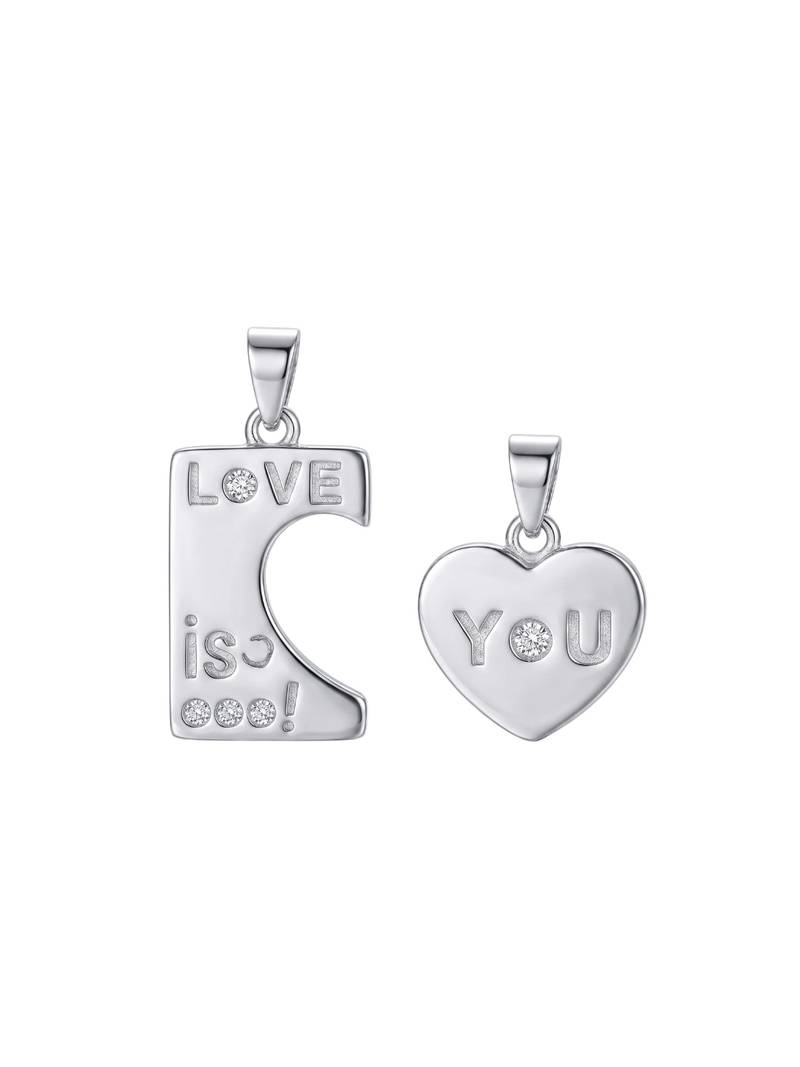 925 sterling silver love is you couple pendant without chain
